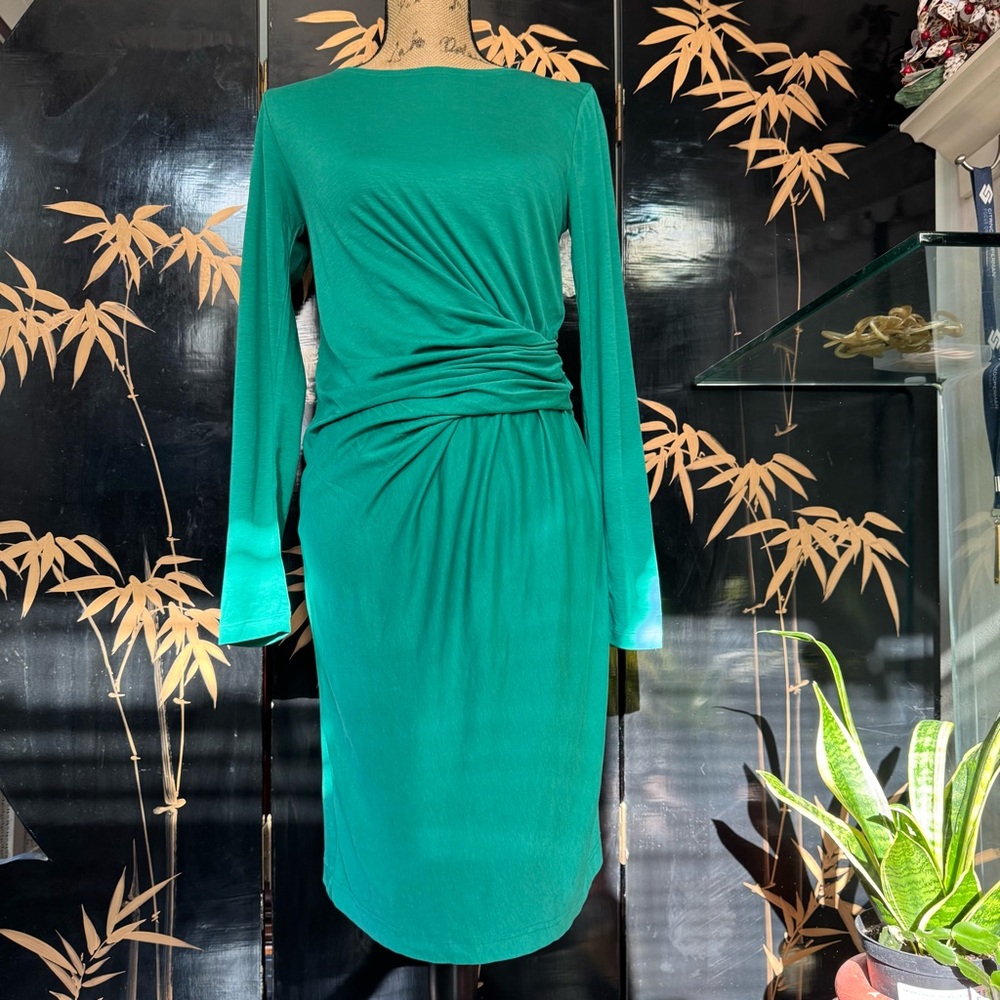 MARC CAIN Jersey Green Long-Sleeve Dress